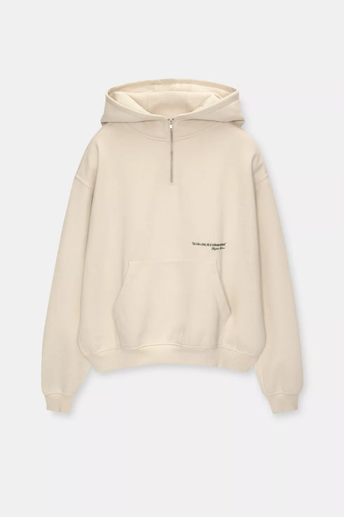 PULL & BEAR sand zip hoodie for men